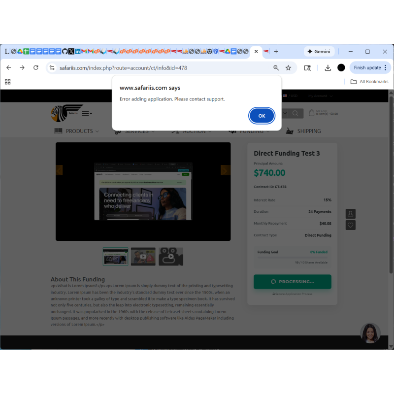 Direct Funding Test 5